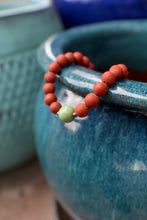 Load image into Gallery viewer, Gardener's Palette #1 - Terra Cotta Poppy Jasper &amp; Greenest Chrysocolla 7" Bracelet
