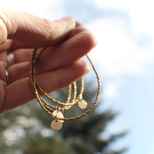 Load image into Gallery viewer, Sunshine Bracelet -Made To Order in your size! Gold Antique seed beads &amp; 14k Gold Fill charm
