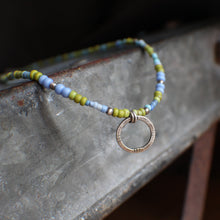 Load image into Gallery viewer, 18" Circle Charm beaded Necklace for Spring!
