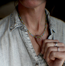 Load image into Gallery viewer, 18" Circle Charm beaded Necklace for Spring!
