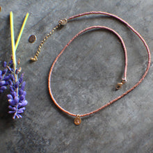 Load image into Gallery viewer, Dusty Rose Bitty Bead Lumiere Necklace in GOLD - adjustable from 16-18"
