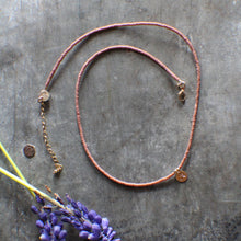 Load image into Gallery viewer, Dusty Rose Bitty Bead Lumiere Necklace in GOLD - adjustable from 16-18"
