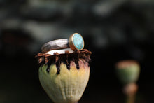 Load image into Gallery viewer, Size 6.75 Bisbee Turquoise Ring in 18k Gold &amp; Sterling Silver
