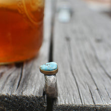 Load image into Gallery viewer, Size 8 Kazakhstan Lavender Turquoise Ring in 18k Gold &amp; Sterling Silver *minor flaw
