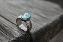 Load image into Gallery viewer, Size 8 Kazakhstan Lavender Turquoise Ring in 18k Gold &amp; Sterling Silver *minor flaw

