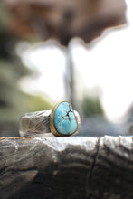 Load image into Gallery viewer, Size 8 Kazakhstan Lavender Turquoise Ring in 18k Gold &amp; Sterling Silver *minor flaw
