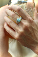 Load image into Gallery viewer, Size 8 Kazakhstan Lavender Turquoise Ring in 18k Gold &amp; Sterling Silver *minor flaw
