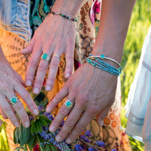 Load image into Gallery viewer, Summer&#39;s Gold Wrap Bracelet with tiny Malachite - in Light Blue
