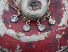 Load image into Gallery viewer, #2 Light Gray Green 6mm Rosecut Montana Sapphire Necklace in 14k Gold Fill - OOAK
