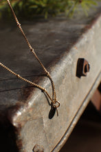 Load image into Gallery viewer, Gold Lumen Box Chain Necklace with teeny coin charm

