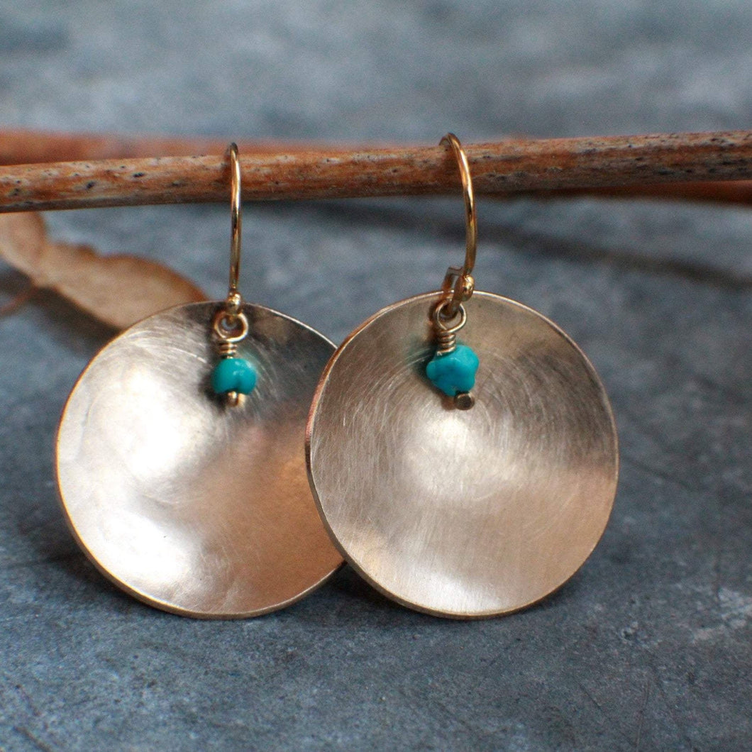 Golden Dip Earrings, 14k Gold Fill scoop earrings