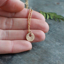 Load image into Gallery viewer, Tiny Gold Coin Necklace in 14k Gold Fill
