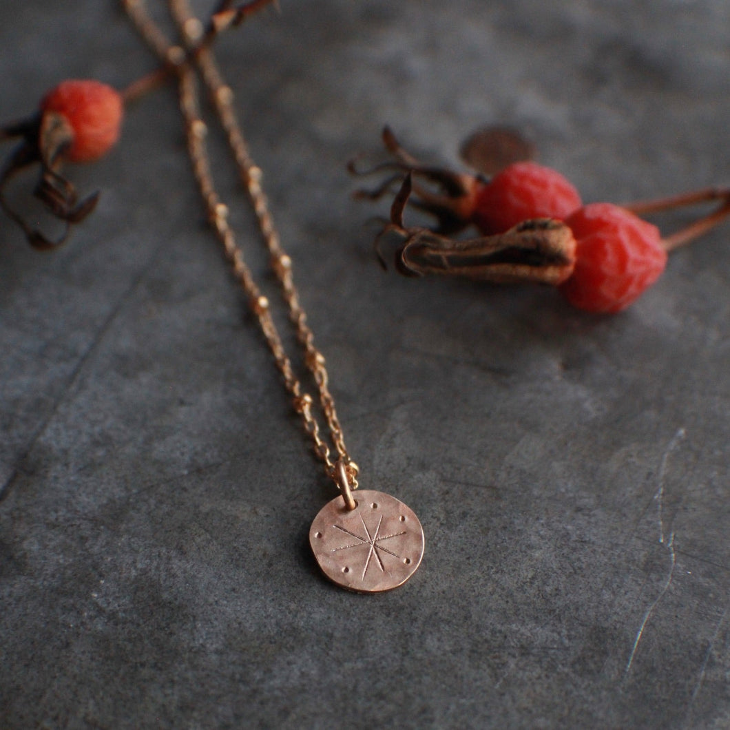 Tiny Gold Spark Necklace, 14k Gold Fill Harbinger of Joy Charm Necklace