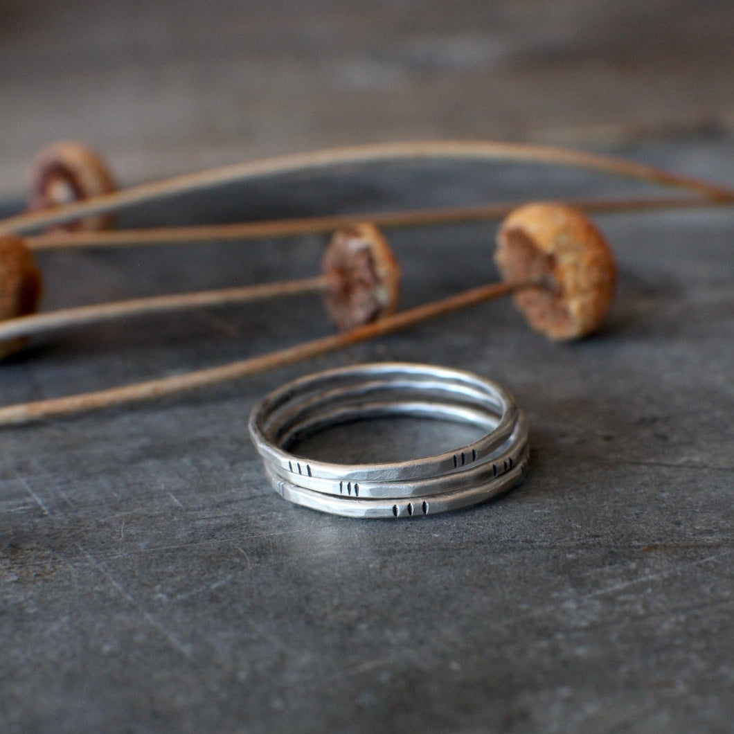 SILVER Stizzack Stack Rings, Set of 3