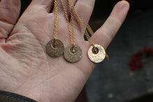 Load image into Gallery viewer, Soleil Coin Necklace in 14k Gold Fill and Turquoise
