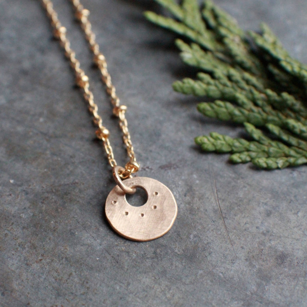 Tiny Coin GOLD Necklace in 14k Gold Fill