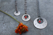 Load image into Gallery viewer, Tiny Silver Coin Necklace, Harbinger of Joy Charm Necklace
