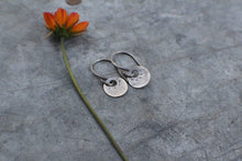 Load image into Gallery viewer, Tiny Coin Earrings, Simple Silver Earrings
