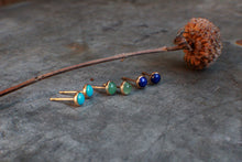 Load image into Gallery viewer, 4mm Lapis Lazuli Studs in 14k Gold Fill
