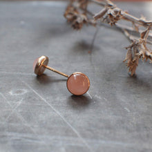Load image into Gallery viewer, Rose Quartz Stud Earrings in 14k Gold Fill

