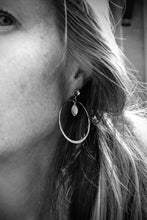 Load image into Gallery viewer, Rose Quartz Fortuna Hoops in 14k gold fill
